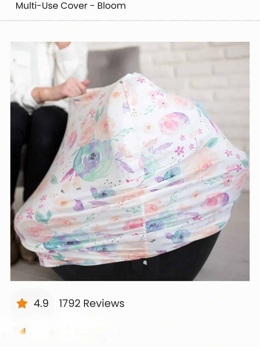 Copper Pearl - Multi-Use Baby Cover - Bloom Floral (White, Pastel)